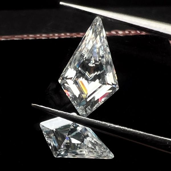 Szjiano blanc D couleur diamant taille cerf-volant avec certificat pierres précieuses en vrac 04ct à 3ct pierre de coupe à la main 240112