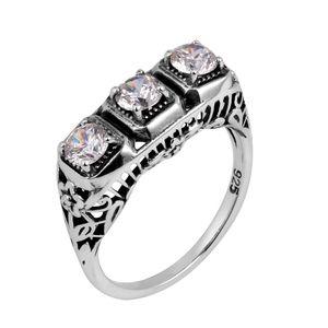 Szjinao Diamond voor Zirkoon edelstenen 925 Sterling Zilveren Ringen Carve Fows Cubic Zirconia Finger Ring Dames Sieraden