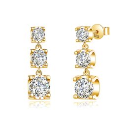 Szjinao boucles d'oreilles goutte complète or femmes D couleur VVS1 tendance mariage Enagement fête bijoux cadeau avec certificat 231225