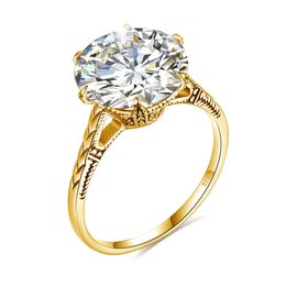 Szjinao Massive Certified 12mm 6ct Ronde Cut Ring Voor Vrouwen 925 Zilveren Bruiloft Diamanten Test Pass Sieraden Sale 240220