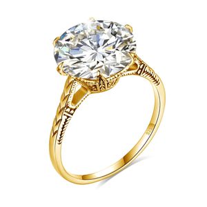 Szjinao Massive Certified 12mm 6ct Ronde Cut Ring voor vrouwen 925 Silver Wedding Diamond Test Pass Dames sieraden Sale 240322