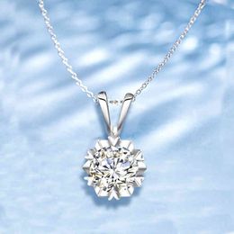 Szjinao Real 1CT 2CT 3CT MOISSANITE Ketting voor Dames Test Positieve 100% 925 Sterling Zilveren Sneeuwvlok Trend Bruiloft Sieraden