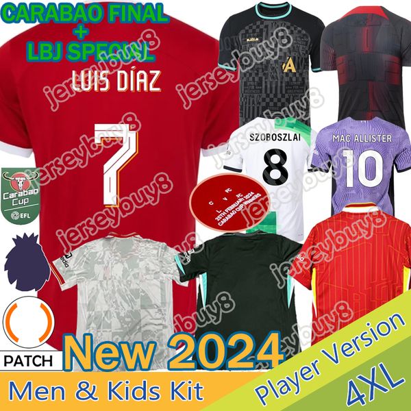 Szoboszlai Mac Allister 23 24 25 Soccer Jersey Kits Kit Full Sets Flow Away Third Men 2024 Football Shirt