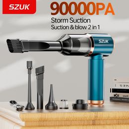 Szuk Car Vacuum Cleaner 90000PA potente máquina de limpieza de mano inalámbrica Mini Portátil para el teclado del hogar 240418