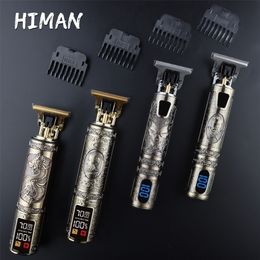 T Bald Head Haar Clipper Trimmer voor Mannen Oplaadbare Maaimachine T-Outliner Barber Scheermachine Vintage Haircut Cutter Draadloze 220216