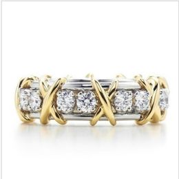 T marque x forme sona synthétique diamant stalone ring coeur et flèches engagement ou mariage véritable argent sterling platine plaqué 221m