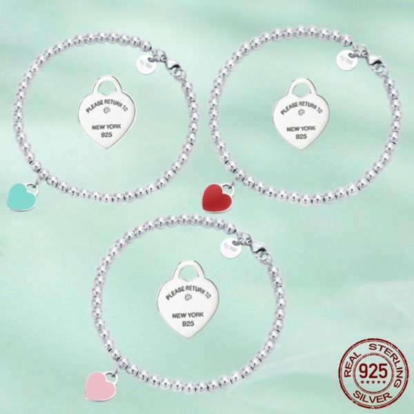 T Designer coeur pendentif tag bracelet boucles d'oreilles femmes marque de luxe bijoux classique mode 925 argent sterling or rose 18k 231H