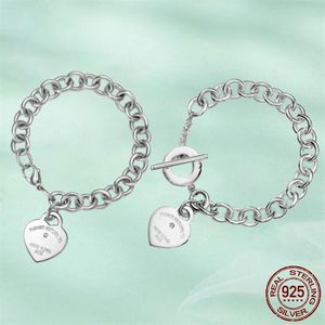 T Designer Heart tag pulsera de cadena colgante con collar de diamantes aretes de plata de ley 925 Joyería oro rosa oro de 18 k Fa313U