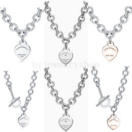 T diseñador etiqueta del corazón colgante collar pulsera aretes 925 joyería de plata esterlina mujer mujer diseño lujo boda fiesta275H