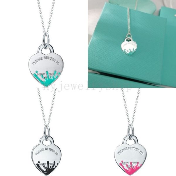 T Designer Heart Tag Pendentif Collier Bracelet Boucles d'oreilles Femmes Marque De Luxe Bijoux Classique Mode 925 Sterling Argent Rose 236O