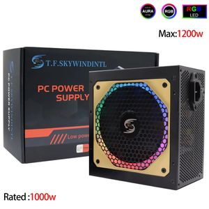 T.F.SKYWINDINTL 1000 watts or alimentation 1000 W entièrement modulaire ATX ordinateur PSU pour ATX bureau Gamer Source d'alimentation 240307