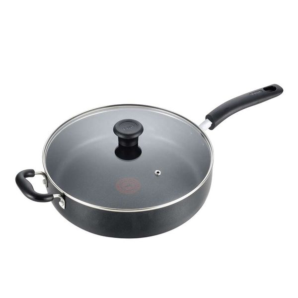 Spécialité T-Fal Couvercle en verre saute antiadhésive 5 litres, poule à poule au four en toute sécurité 350f, ustensiles de cuisine, poêle profonde avec poignée, poêle, cuisine, casseroles et poêles, lave-vaisselle