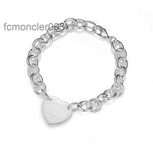 Bracelet familial t pour femmes, chaîne épaisse, mode luxe, charme de haute qualité, pendentif en forme de cœur fabriqué à la main FZYJ