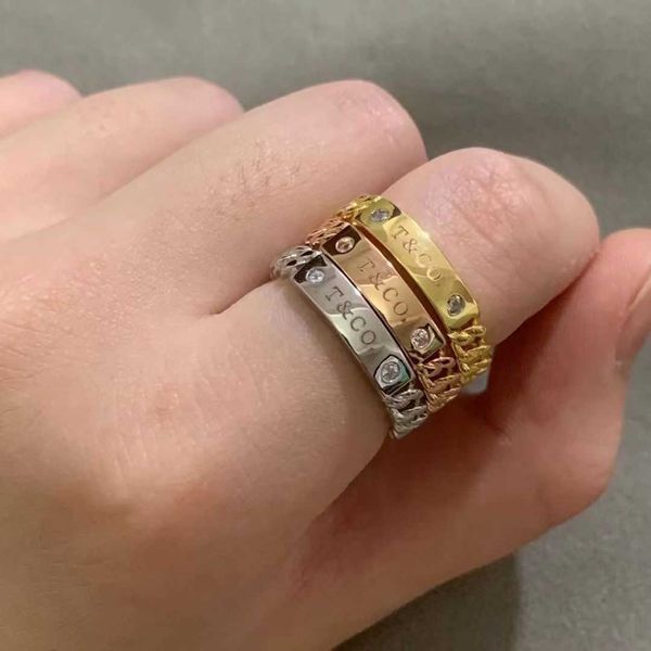 T Family – bague en diamant de Style Couple, tout le corps en argent pur s925, à la mode et élégante, bague en argent personnalisée