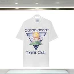 T Moda Camisa Hombres Mujeres Diseñadores Camisetas Camisetas Ropa Tops Hombre S Casual Pecho Carta Camisa Ropa de lujo Calle Pantalones cortos Ropa de manga Casablanc-s Camisetas 07