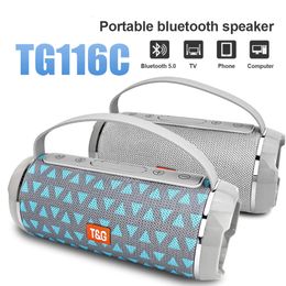 TG Portable Bluetooth -luidspreker 10W Wireless 1200MAH Kolom Boombox TF FM Radio Stereo Music Player voor buitenrijden