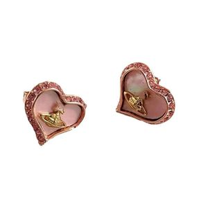 T GG 2024 Charm Studs oorbellen nectarine hart Stud 925 zilveren naald retro Saturnus oorbellen sieraden bijoux cjewelers