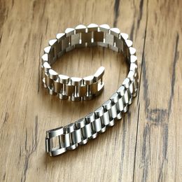 T GG BC titane acier inoxydable classique Biker bracelet de montre conception hommes bijoux président sangle Bracelet Y1125257G2213210