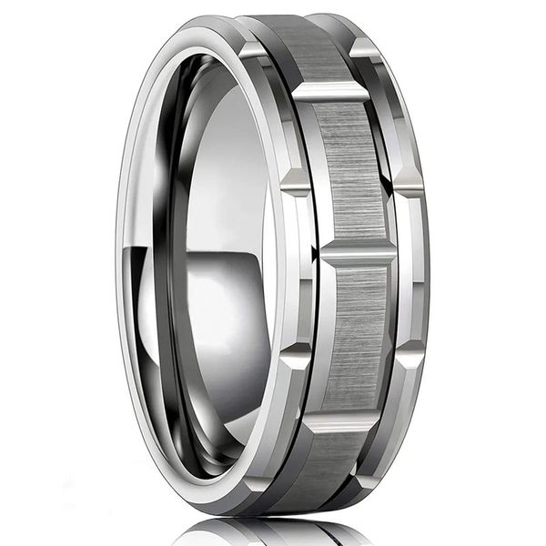 T GG Moda 8MM Anillo de Carburo de Tungsteno Anillo de Fibra de Carbono Azul Dragón Celta Negro Anillo de Boda para Hombres