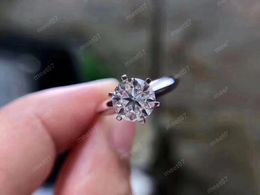 T GG Ringen Klassieke 6 klauwen ronde diamanten solitaire verlovingsring diamanten trouwring Designer Damesringen Trouwringen voor liefhebbers