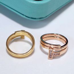 T GG Rings Nouveau X seize anneaux de pierre Diamond Wire Ring Designer bijoux Gold Band promesse anneaux pour femmes hommes Schlumberger Valentines Day gi