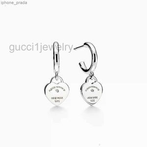 Boucles d'oreilles à breloques en forme de cœur, boucles d'oreilles à clous d'amour en argent sterling 925, bijoux desinger pour femmes, cadeau de fête de la Saint-Valentin, marque de luxe originale