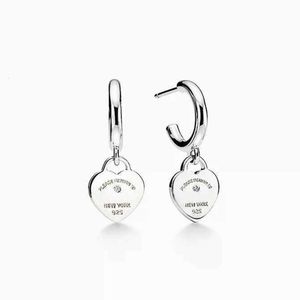 Boucles d'oreilles à breloques en forme de T, boucles d'oreilles à clous d'amour en argent sterling 925, bijoux desinger pour femmes, cadeau de fête de la Saint-Valentin, marque de luxe originale 2024 000