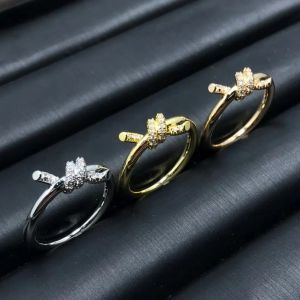 sieraden Ringen designer titanium staal tweekleurige kruisring u lock ring hartenring verschillende stijlen gladde ring met geschenkdoos