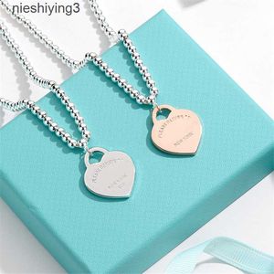 T Home Precision Edition sterling zilver roségoud hartvormige zilveren kralen ronde kralen ketting met hoog gevoel voor design voor de kleine markt 2024 ontwerper