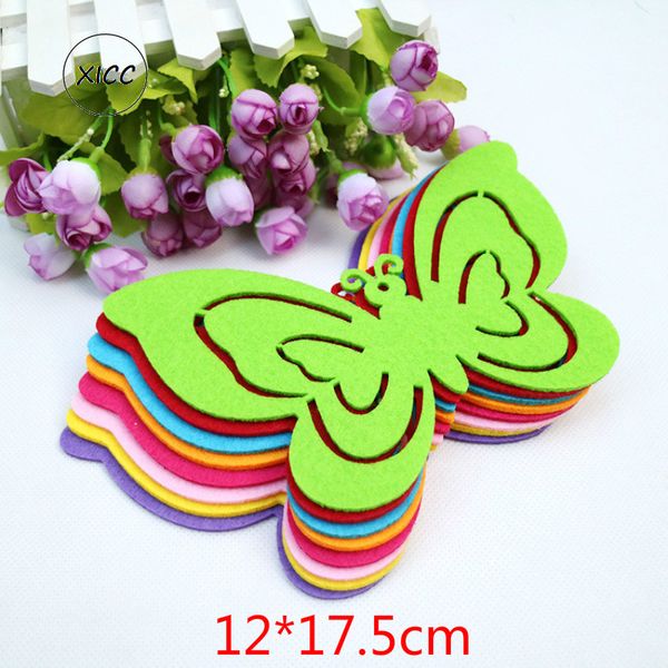 T-N Beautiful Butterfly Wall Stickers Classroom de la chambre chaude des enfants épaississer les tampons de tissu en feutre du mariage Scrapbooking