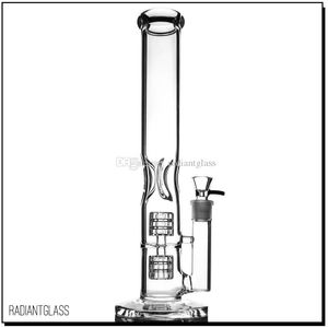 Cachimbas Plataformas petroleras bong de vidrio Venta al por mayor Twin Cage Junior bongs pipa de agua pipas para fumar 14.5 