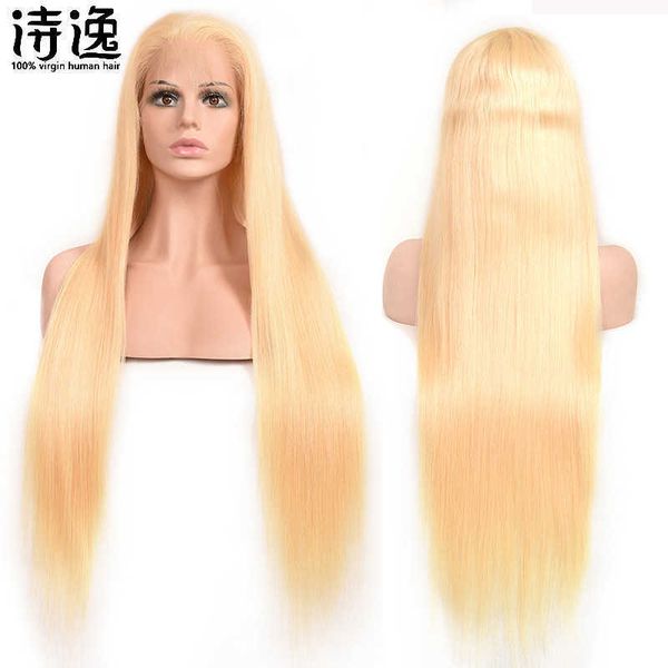 Perruques de cheveux humains T-Part Lace 613 blond miel 230323