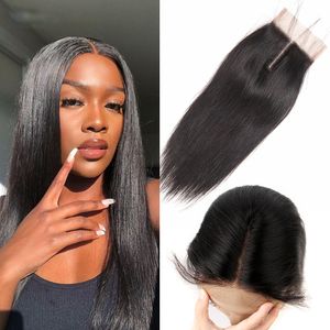 T part Lace Closure Only 4x4x1 Pre Plucked Natural Hairline Brazilian Straight Lace Closure Human Hair Middle Part