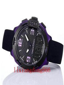 T Race Touch T081 Pantalla de reloj Altímetro Compass cronógrafo Quartz Correa de goma negra Despliegue de implementación de hombres azules Blue Wallwatches Man1879422