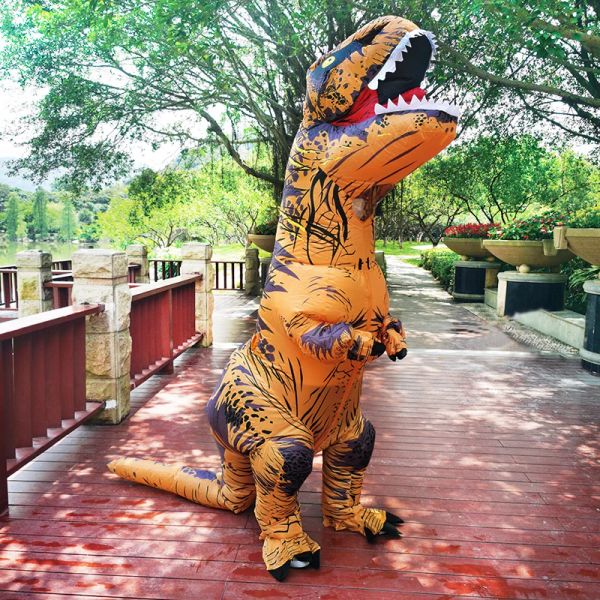 Disfraces de dinosaurios inflables t-rex, traje, vestido de Anime, fiesta, Cosplay, carnaval, disfraz de Halloween para adultos y niños