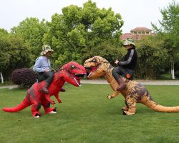 T-REX Monster Opblaasbaar Kostuum Opblazen Cosplay Dinosaurus Kleding Carnaval Halloween Kerst Jurk Voor Kinderen Volwassenen Party Show