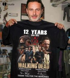 T-shirt 12 ans 20102022 The Walking Dead Signatures merci pour les souvenirs chemise hommes t-shirts à manches courtes Xs5Xl cadeau personnalisé