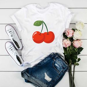 T-shirt 2020 Zomer Ananas Water Kleur Fruit Leuke Cartoon Top Klasse Harajuku O-hals Casual T-shirt Vrouwen Kleding P230603