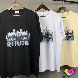 T-shirt 2022 Hommes Femmes 1 Haute Qualité Gris Bleu Graphique Imprimé Tee Vintage Tops Oversize À Manches Courtes