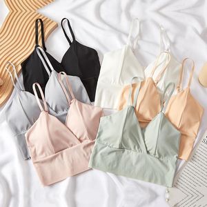 T-Shirt 2pcs Top Bustier Tubulaire Femme Soutien-Gorge Beauté Dos Bralette Soutien-Gorge Sans Couture Sous-Vêtements Femme Lingerie Sexy Soutien-Gorge Pushup Crop Top Camis