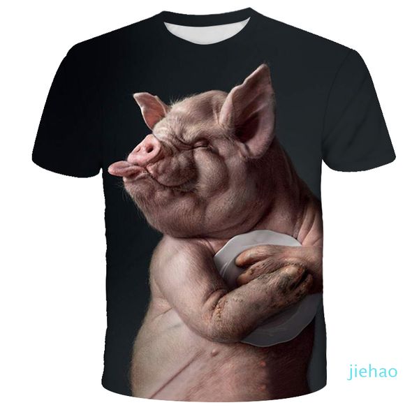 T-shirt 3D hommes et femmes 2021 été impression animal cochon T-shirt à manches courtes design drôle haut décontracté graphique t-shirt