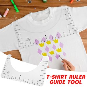 T-shirt uitlijning liniaal voor het begeleiden van t-shirt ontwerp heersers gids met maatkaart Diy Trap Sjabloon ambachtelijke gereedschapsafwijzingen benodigdheden