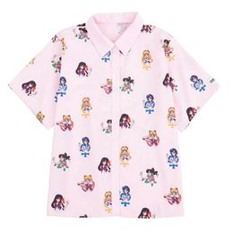 T-shirt anime rosa manica corta camicette Harajuku t shirt donna vestiti 2019 cosplay sveglio kawaii magliette e camicette