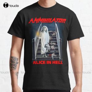 T-shirt Annihilator Alice in Hell Classic Old School Metal Classic Tshirt Men Shirts Custom Aldult Teen Unisexe Fashion drôle Nouveau