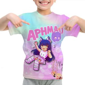 T-shirt Aphmau Leuke Meisjes T-shirt Kinderen Jongens Kleding Zomer Korte Mouw Meisjes Tops Kinderkleding Tiener T-shirt Anime Aphmau Tshirt