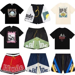 T-shirt Art Shirt Swim Trunks T-shirt t Tshirt Rhude Men Designer Tshirts For Mens 24SS RHUDE Shorts pour hommes