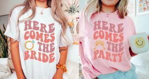 T-shirt Bachelorette Party Shirts voor de bruid Bruidsmeisje Geschenken Hier komt de Party Group Favor Bridal 100% cctton goth y2k kawaii