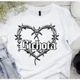 T-shirt Bichota T-shirt Concert Coeur Tatouage T-shirt pour Bichota Concert femmes t-shirts pour femmes 100%Coton goth y2k Drop Shipping