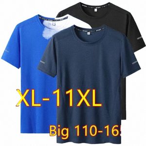 T-shirt grande taille 9XL pour hommes T-shirt à séchage rapide pour hommes col rond grande taille à manches courtes T-shirt surdimensionné F1sP #