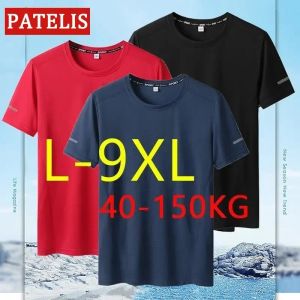 T-shirt Big Size for Men Séchage rapide T-shirt pour les hommes Cound Coul Plus taille à manches courtes